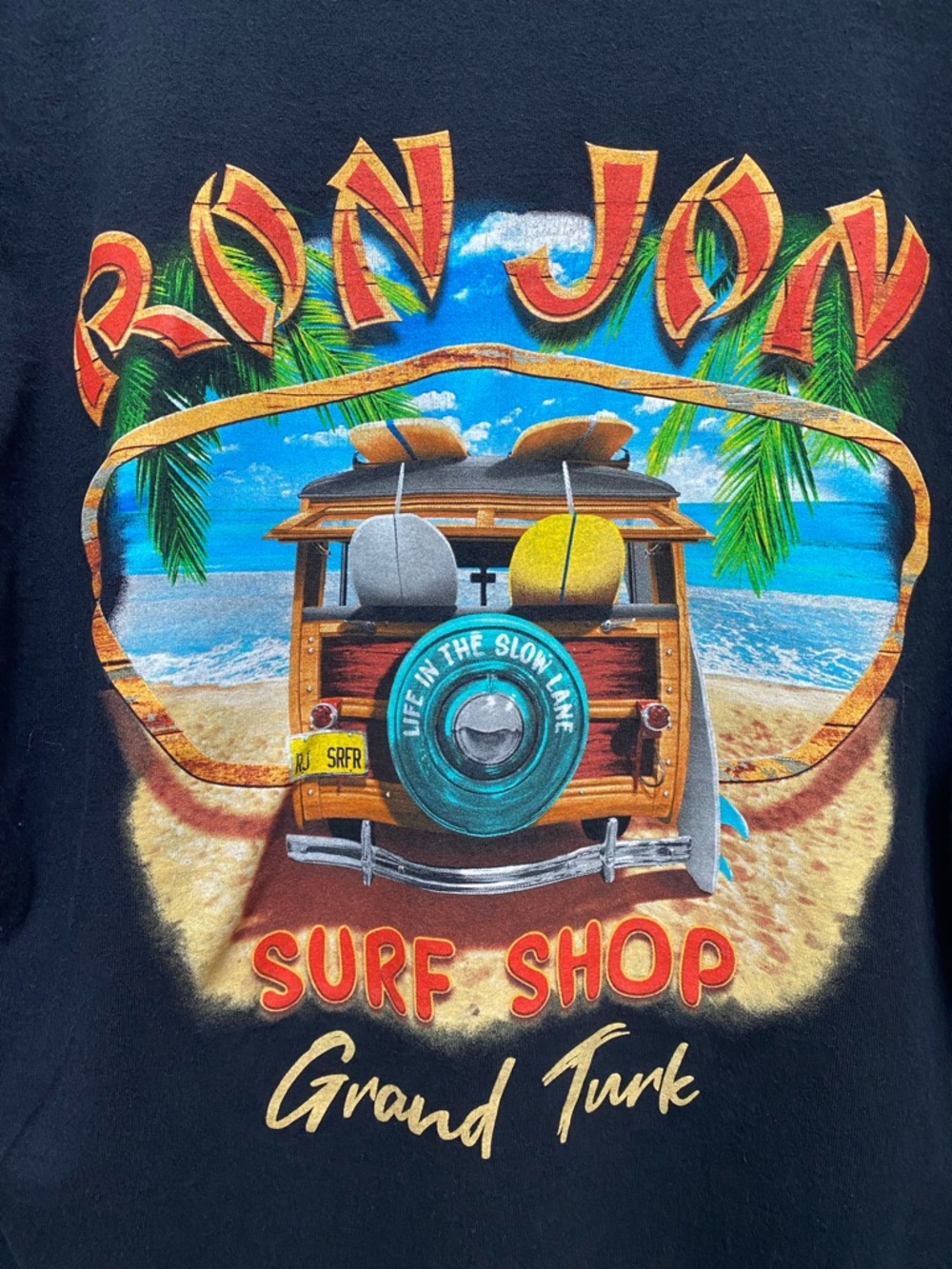 RON JON SURF SHOP Grand Turk Black Adult Large T-Shirt